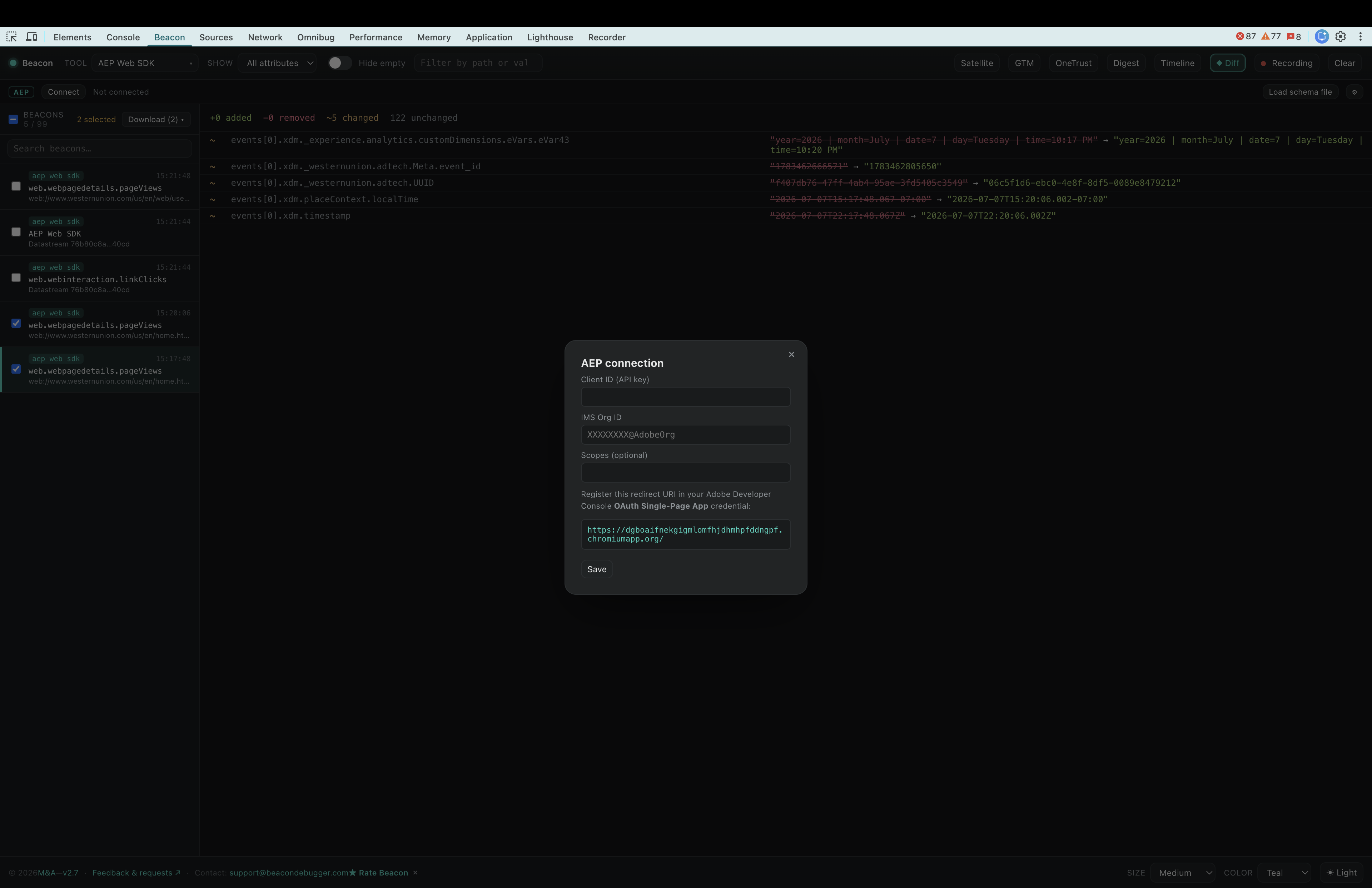 Connecting to Adobe Experience Platform for schema validation